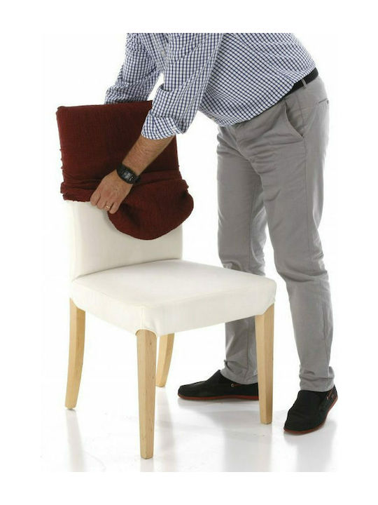 Mc Decor Ελαστικό Κάλυμμα Καρέκλας Akari Καφέ με Πλάτη 2τμχ