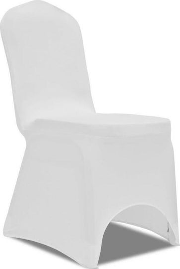 vidaXL Elastic Cover for Chair White 4pcs 131408