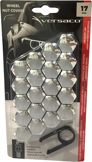 Versaco Bolt Caps Chrome M17x17mm for Key No 17 20pcs