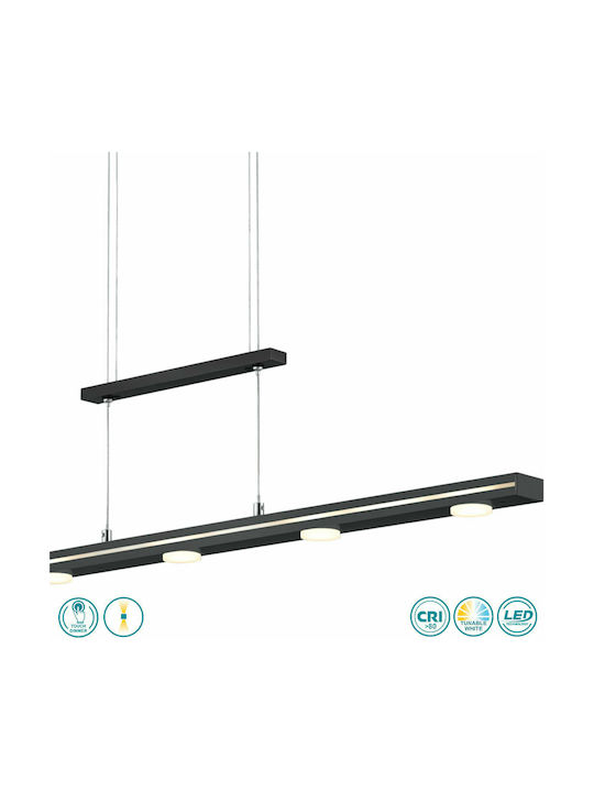 Trio Lighting Lacal Μοντέρνο Κρεμαστό Φωτιστικό Ράγα με Ενσωματωμένο LED σε Μαύρο Χρώμα