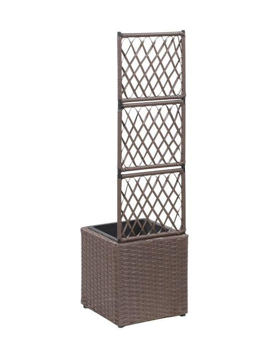 vidaXL Raised Wooden-Frame Brown Flower Pot Plastic Brown 30x30x107cm