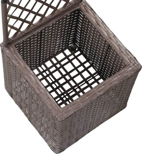 vidaXL Raised Wooden-Frame Brown Flower Pot Plastic Brown 30x30x107cm