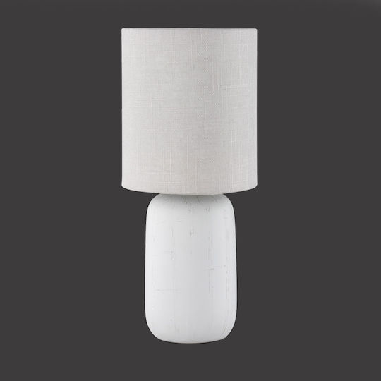 Trio Lighting Ceramică Lampă de masă pentru Soclu E14 cu Abajur Alb și Bază