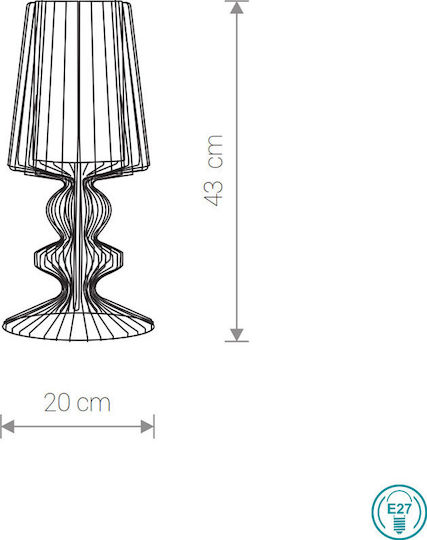 Nowodvorski Aveiro S Metal Table Lamp for Socket E27 with White Shade and Base