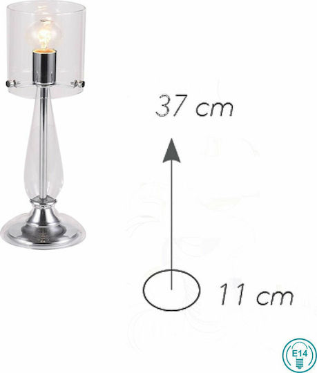 Fan Europe Aurora L1 Glass Table Lamp for Socket E14 with Transparent Shade and Base
