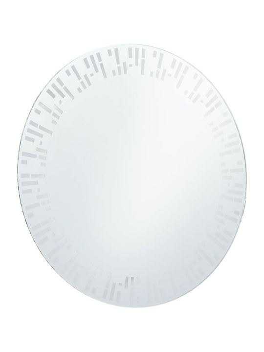vidaXL Στρογγυλός Καθρέπτης Μπάνιου Led από Μέταλλο 80x80cm