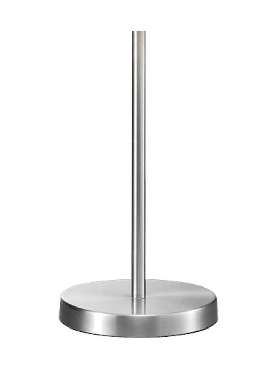 Trio Lighting Hotel Metal Table Lamp for Socket E27 with Beige Shade and Silver Base