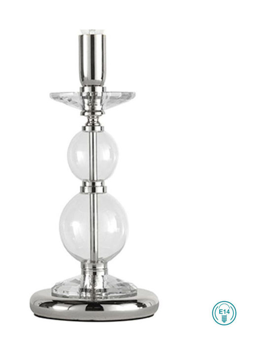 Ondaluce Vivaldi Glass Table Lamp for Socket E14 with Transparent Shade and Base