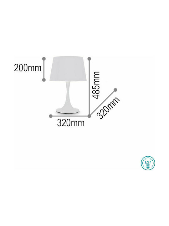 Ideal Lux Μεταλλικό Πορτατίφ για Ντουί E27 με Λευκό Καπέλο και Βάση