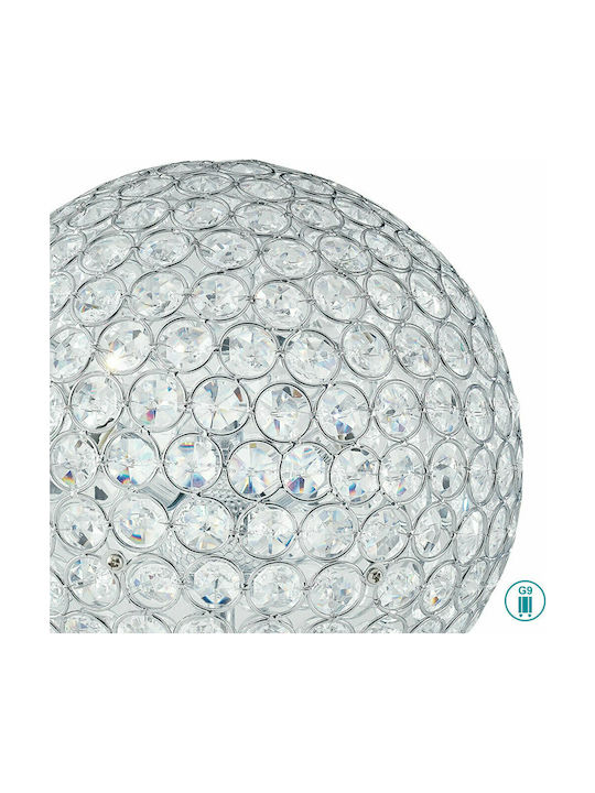 Fan Europe Planet Crystal Table Lamp for Socket G9 with Transparent Shade and Silver Base