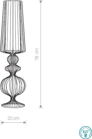 Nowodvorski Aveiro L Metal Table Lamp for Socket E27 with Black Shade and Base