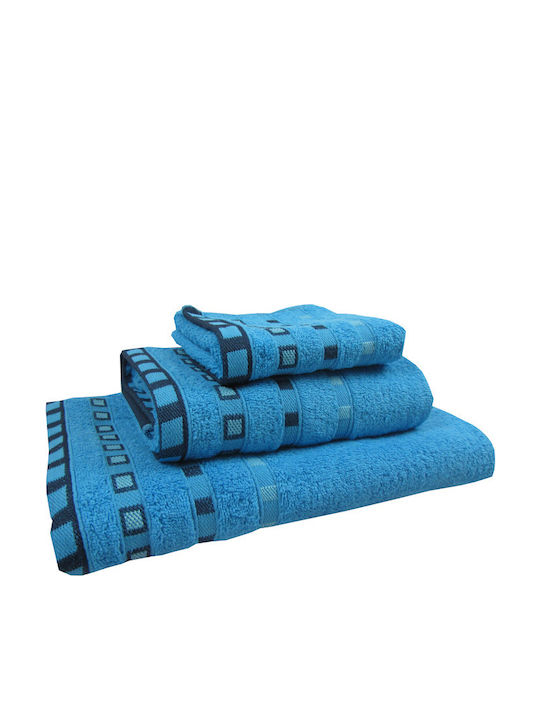 Le Blanc Hand Towel Πεννιέ Ζακάρ Πουά 30x50cm. Turquoise Weight 450gr/m²