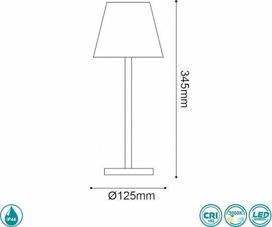 Ideal Lux Lolita Metal Table Lamp LED with White Shade and Base