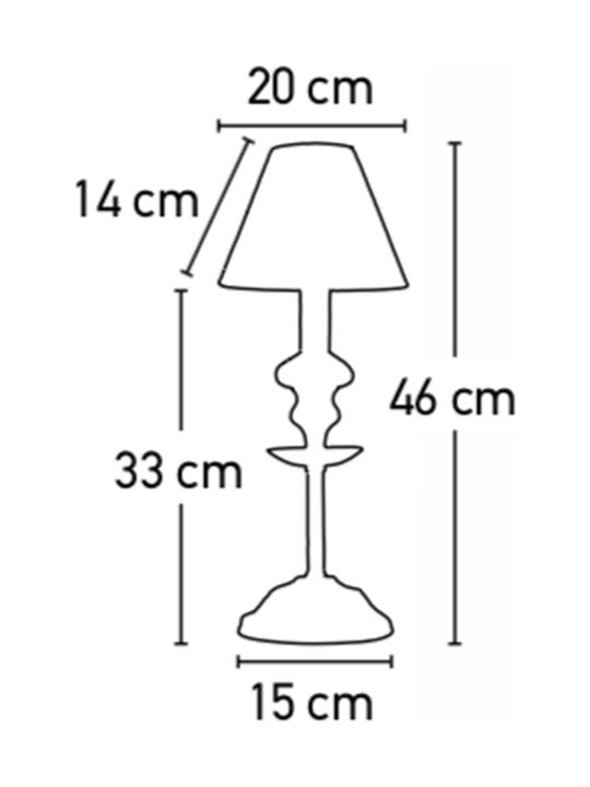 Inlight 3420 Metal Table Lamp for Socket E14 with White Shade and Base 3420-Λευκό