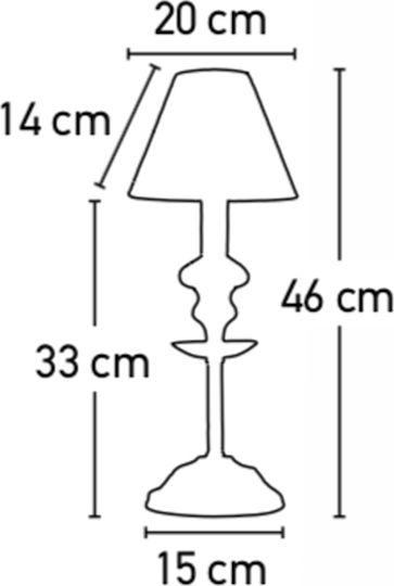 Inlight 3420 Metal Table Lamp for Socket E14 with White Shade and Base 3420-Λευκό