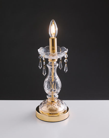 Fan Europe Monalisa Crystal Table Lamp for Socket E14 with Gold Base