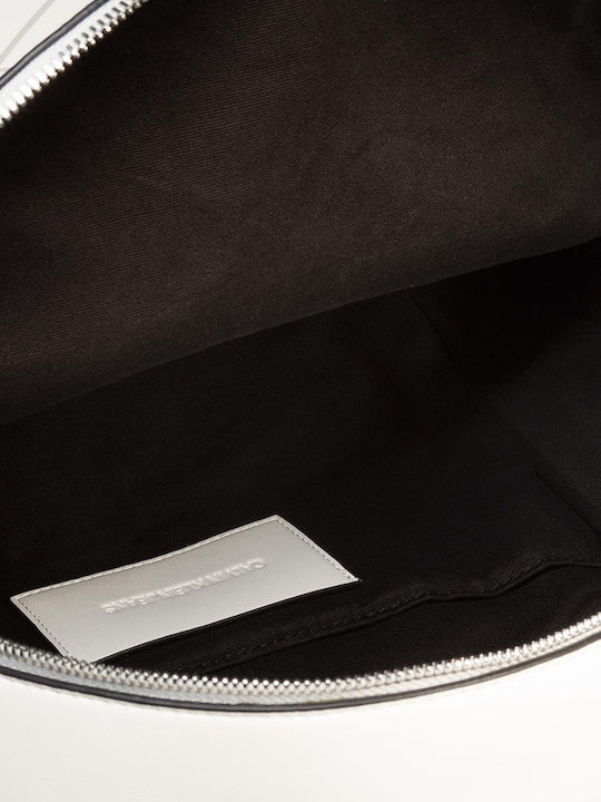 Runder Rucksack Piele Geantă pentru femei Rucsac Alb