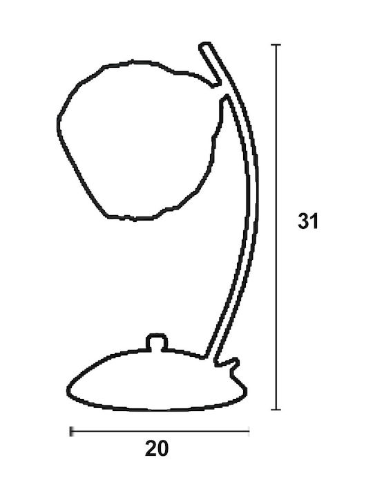 ArkoLight Metal Table Lamp for Socket E27 with White Shade and Silver Base