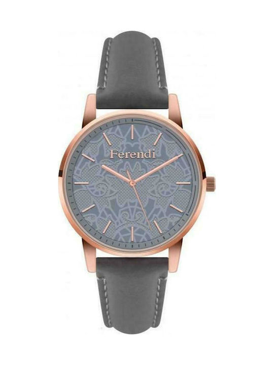 Ferendi Storm Watch with Gray Leather Strap