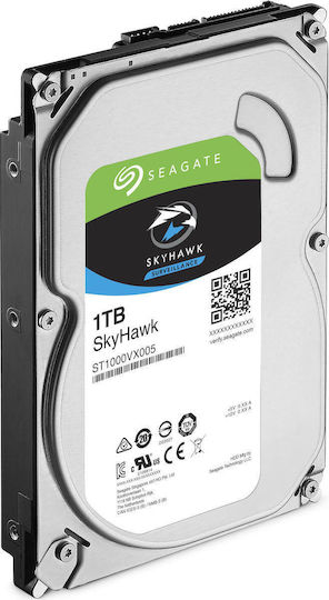 Seagate Skyhawk 1TB HDD Σκληρός Δίσκος 3.5" SATA III 5900rpm με 64MB Cache για Καταγραφικό ST1000VX005