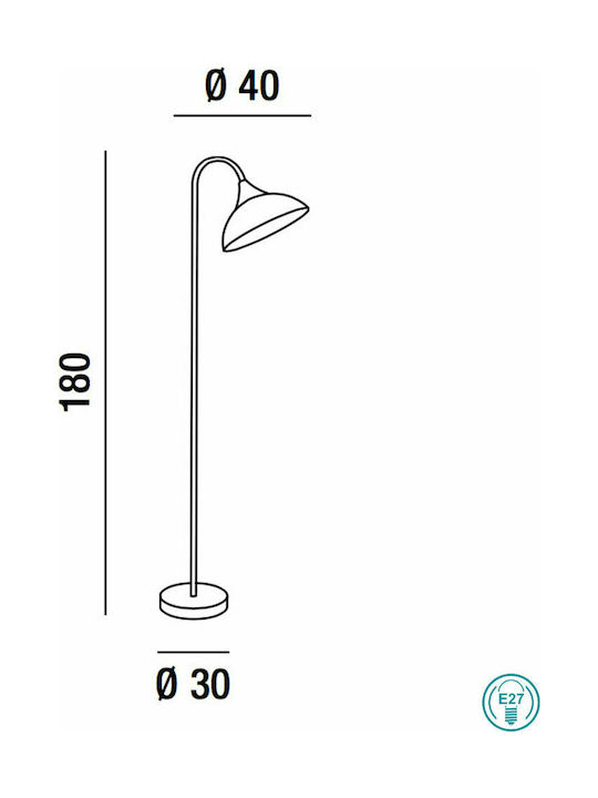 Perenz Floor Lamp H180xW30cm. with Socket for Bulb E27 Purple