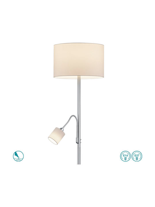 Trio Lighting Hotel Stehleuchte H170xB40cm. mit Fassung für Lampe E27 Weiß