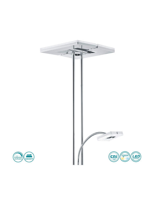 Trio Lighting Avignon Lampă de podea LED Î180xL28.5cm. cu Lumină Caldă Albă Argint