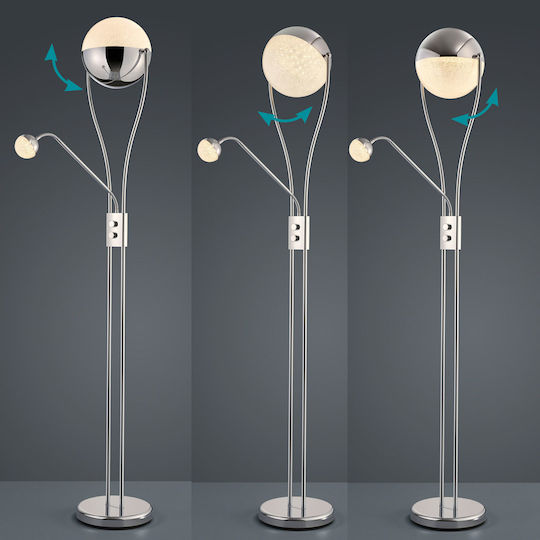 Trio Lighting Chris LED Floor Lamp H180xL52cm with Warm White Light 2000lm Chrome