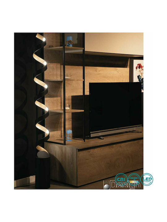 Fan Europe Helix LED Floor Lamp H152xW14.5cm. with Natural White Light 2400lm Black