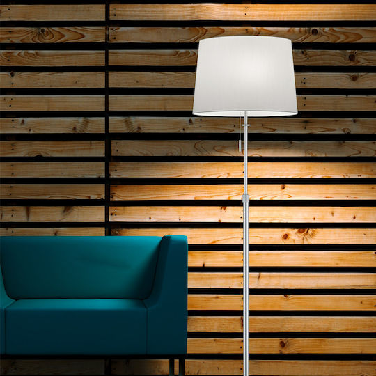 Trio Lighting Lyon Stehlampe Høhe 180xLänge 46,3 cm mit Lampenbirnensockel E27 Silber
