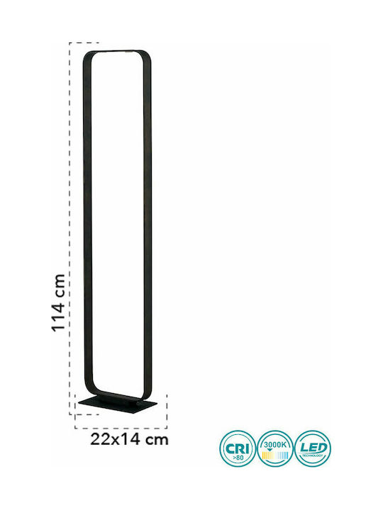 Fan Europe Moka PTC LED Φωτιστικό Δαπέδου Υ114xΜ22εκ. με Θερμό Λευκό Φως 1120lm Μαύρο