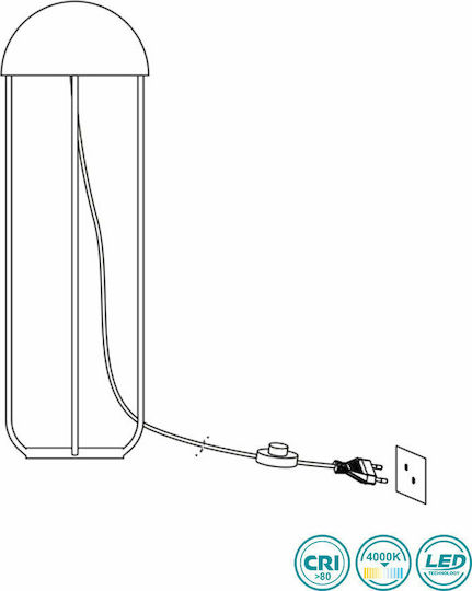 Faro Barcelona Jellyfish Stehlampe Höhe 90xM29cm mit Lampenbirnensockel E27 Schwarz-Gold