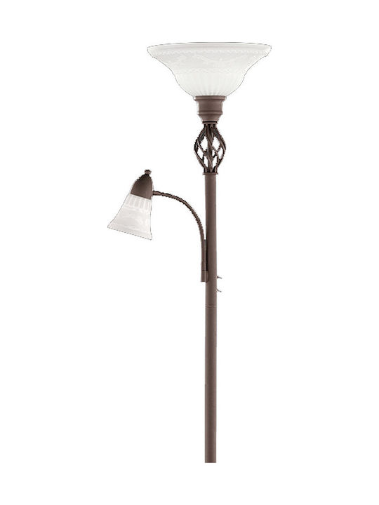 Trio Lighting Rustica Floor Lamp H180xW32.5cm. with Socket for Bulb E27 White