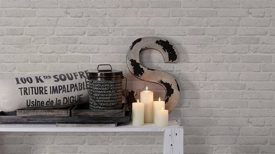 Ταπετσαρία Τοίχου Wood Stone Βινυλίου Μπεζ 1000x53cm Πλενόμενη