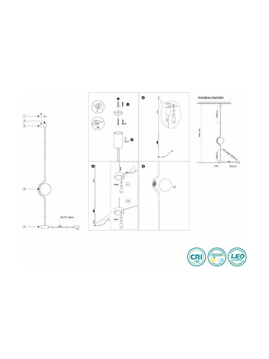 Faro Barcelona Le Vita LED Φωτιστικό Δαπέδου Υ58xΜ14εκ. με Θερμό Λευκό Φως 570lm Μαύρο