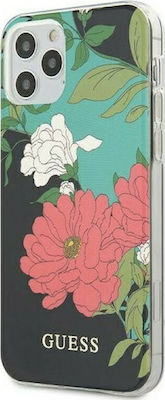 Guess Back Cover Σιλικόνης Μαύρο Flower N.1 (iPhone 12 / 12 Pro)