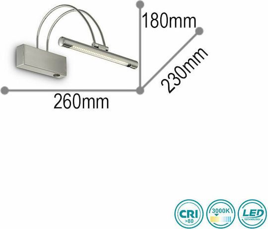Ideal Lux Bow Ap36 Leuchte Wand LED Silber 26x23x18cm Ideal Lux Bow Ap36 Leuchte Wand LED Silber 26x23x18cm