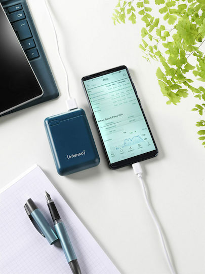 Intenso XS Power Bank 10000mAh με Θύρα USB-A και Θύρα USB-C Petrol