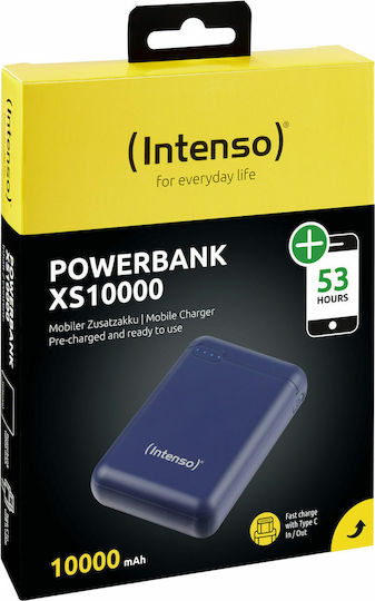 Intenso XS Power Bank 10000mAh με Θύρα USB-A και Θύρα USB-C Μπλε