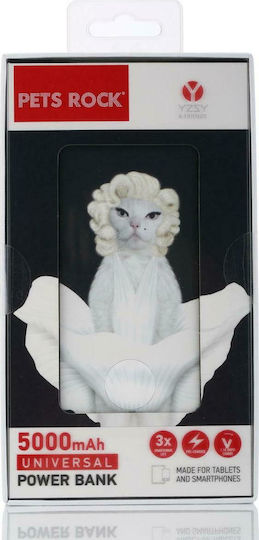 Yzsy Pets Rock Power Bank 5000mAh με Θύρα USB-A Diamonds