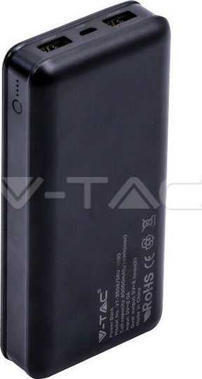 V-TAC VT-3502 Power Bank 20000mAh с 2 USB-A порта Черен