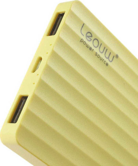 Leouw LE-360 Power Bank 6000mAh с 2 USB-A порта Жълт