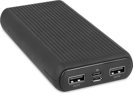 Forever PTB-05L Power Bank 20000mAh mit 2 USB-A Anschlüssen Schwarz