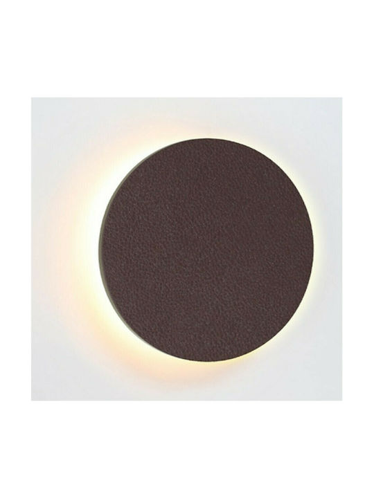 Aca Eclipse Μοντέρνο Φωτιστικό Τοίχου με Ενσωματωμένο LED και Θερμό Λευκό Φως Καφέ 30.8x3.6εκ.