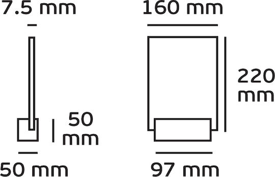 VK Lighting Modern Lamp Wall with Integrated LED and Cool White Light Transparent 16x16cm