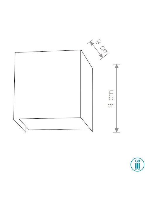 Nowodvorski Cube Lamp Wall Gray 9.5x9.5cm Nowodvorski Cube Lamp Wall Gray 9.5x9.5cm