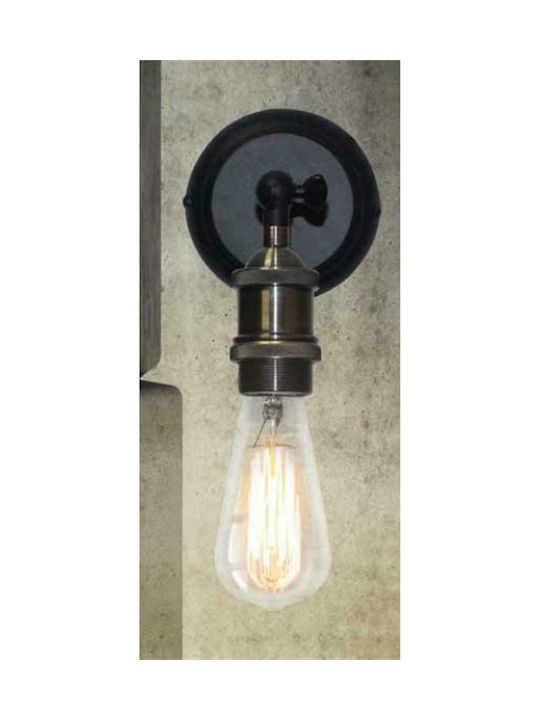 Home Lighting Vintage Lamp Wall with Socket E27 Black 16x13x10cm