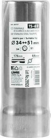 Lampa Μπούκα Εξάτμισης TS-69 Universal Κομμένη 36-63mm