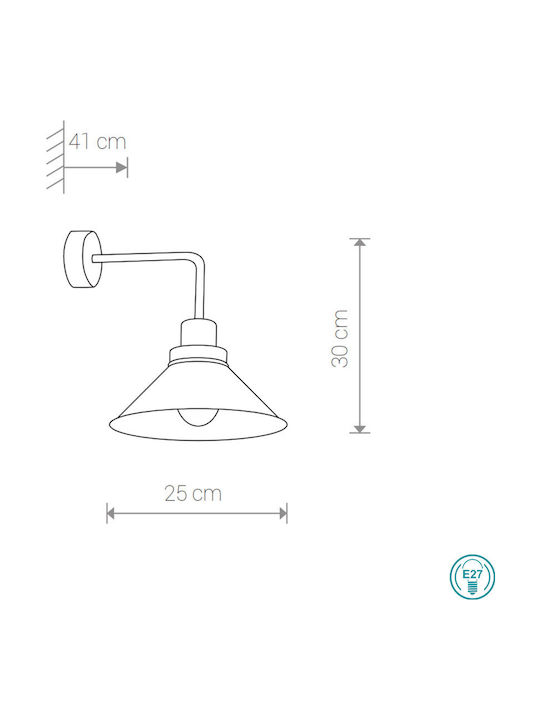 Nowodvorski Craft Classic Lamp Wall with Socket E27 Black 25cm