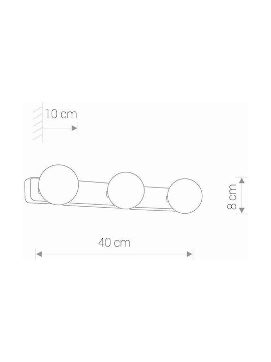 Nowodvorski Brazos III Modern Lamp Bathroom with Socket G9 Silver 40x8cm